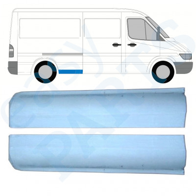 Painel de reparação da parte frontal do guarda-lamas traseiro para Mercedes Sprinter 1995- / MWB / Esquerda+Direita / Conjunto 9861