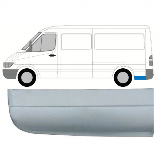 Painel de reparação da parte inferior do guarda-lamas traseiro para Mercedes Sprinter 1995- / MWB / Esquerdo 8145