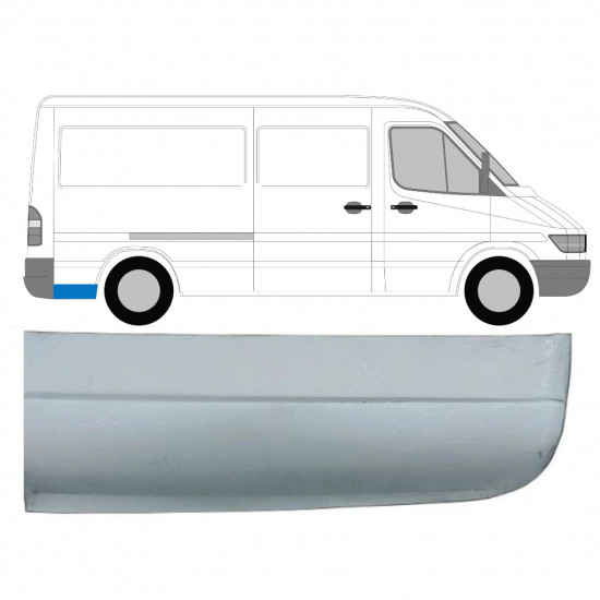 Painel de reparação da parte inferior do guarda-lamas traseiro para Mercedes Sprinter 1995- / MWB / Direito 8144