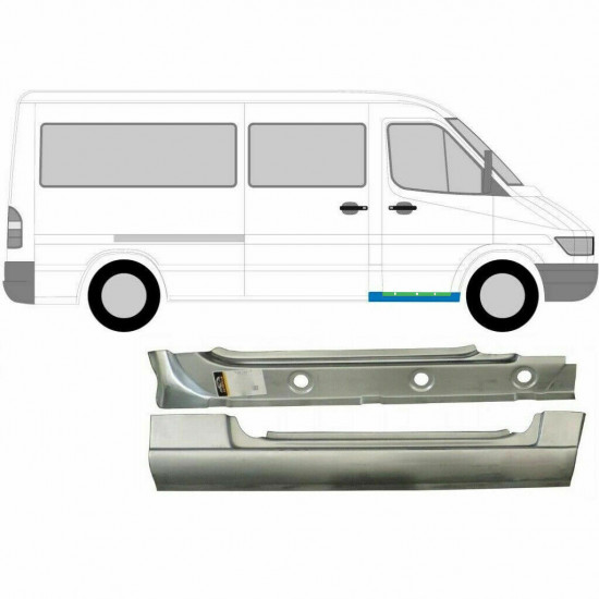 Painel de reparação interna e externa da soleira dianteira para Mercedes Sprinter 1995-2006 / Direito / Conjunto 9572