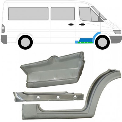 Painel de reparação interna da soleira com guarda-lamas e degrau dianteiro para Mercedes Sprinter 1995-2006 / Direito / Conjunto 10521