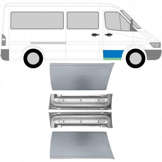 Painel de reparação interna e externa das portas dianteiras para Mercedes Sprinter 1995-2006 / Esquerda+Direita / Conjunto 9671