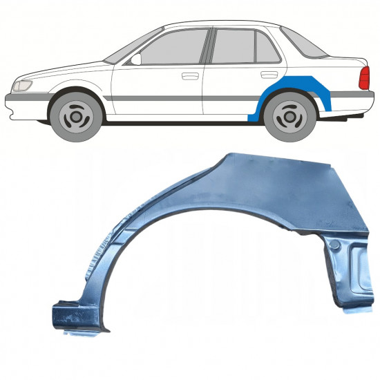 Painel de reparação do guarda-lamas traseiro para Nissan Sunny N14 1991-1994 / Esquerdo 11053