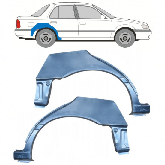 Painel de reparação do guarda-lamas traseiro para Nissan Sunny N14 1991-1994 / Esquerda+Direita / Conjunto 11054