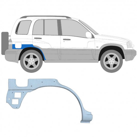 Painel de reparação do guarda-lamas traseiro com orifício para Suzuki Grand Vitara 1997-2005 / Direito 5952