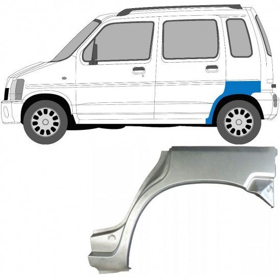 Painel de reparação do guarda-lamas traseiro para Suzuki Wagon R+ 1993-2000 / Esquerdo 7038