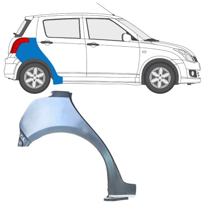 Painel de reparação do guarda-lamas traseiro para Suzuki Swift 2005-2010 / Direito 16256