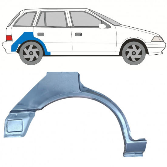 Painel de reparação do guarda-lamas traseiro para Suzuki Swift 1988-2004 / Direito 12764