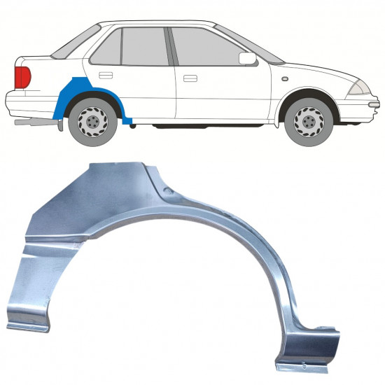 Painel de reparação do guarda-lamas traseiro para Suzuki Swift 1988-2004 / Direito / SEDAN 12767