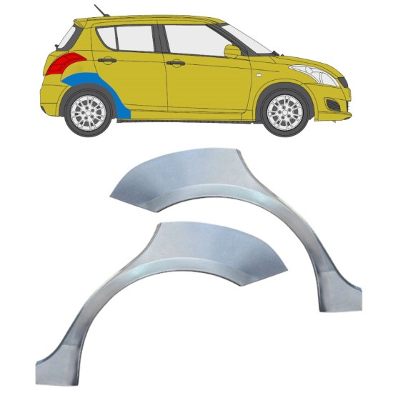 Painel de reparação do guarda-lamas traseiro para Suzuki Swift 2010-2017 / Esquerda+Direita / Conjunto 16366
