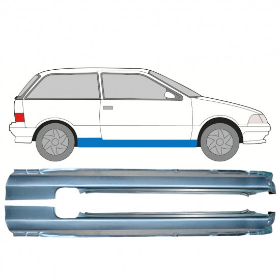 Painel de reparação da soleira para Suzuki Swift 1988-2004 / Esquerda+Direita / Conjunto 9846