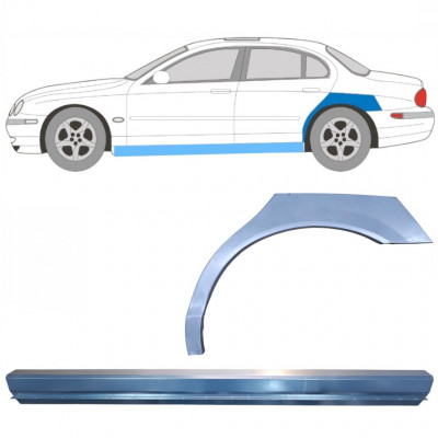 Painel de reparação da soleira com guarda-lamas traseiro para Jaguar S-Type 1999-2007 / Esquerdo / Conjunto 12624