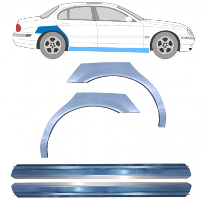 Painel de reparação da soleira com guarda-lamas traseiro para Jaguar S-Type 1999-2007 / Conjunto 12625