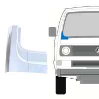 Painel de reparação abaixo do pára-brisa para Volkswagen Transporter T3 1979-1992 / Direito 16126