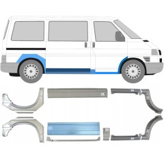 Painel de reparação da soleira com guarda-lamas dianteiro e traseiro para Volkswagen Transporter T4 1990-2003 / Conjunto 5983