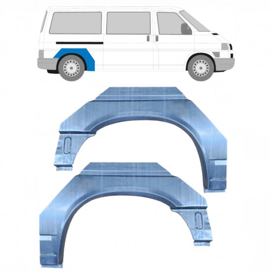 Painel de reparação do guarda-lamas traseiro para VW Transporter T4 1990-2003 / LWB / Esquerda+Direita / Conjunto 9445