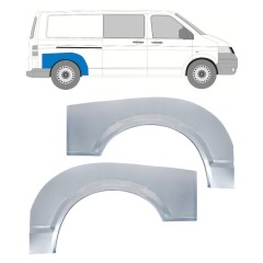 Painel de reparação do guarda-lamas traseiro para Volkswagen Transporter T5 2003-2015 / Esquerda+Direita / Conjunto 16372