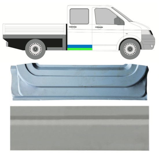 Painel de reparação interna e externa das portas traseiras para Volkswagen Transporter T5 2003-2015 / Direito / Conjunto 16876