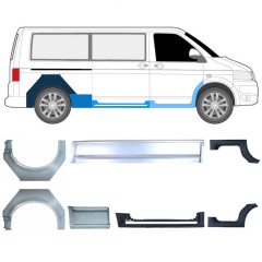 Painel de reparação da soleira com guarda-lamas traseiro para Volkswagen Transporter T5 2003-2015 / Conjunto 11536