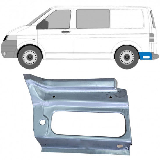 Painel de reparação do guarda-lamas traseiro para Volkswagen Transporter T5 2003-2009 / Esquerdo 12028