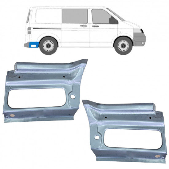 Painel de reparação do guarda-lamas traseiro para Volkswagen Transporter T5 2003-2009 / Conjunto 12030