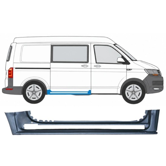 Painel de reparação da soleira da porta deslizante para Volkswagen Transporter T6 2015-2024 / Direito 17113