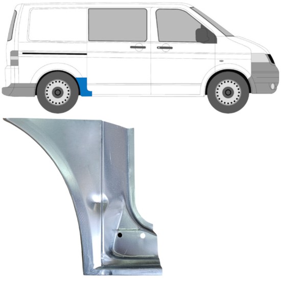 Painel de reparação do guarda-lamas traseiro para Volkswagen Transporter T5 2003-2015 / Direito 16669