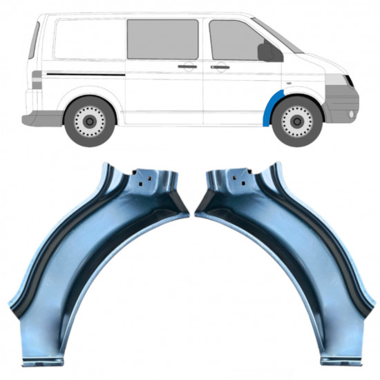 Painel de reparação do guarda-lamas dianteiro para Volkswagen Transporter T5 2003-2009 / Conjunto 12023