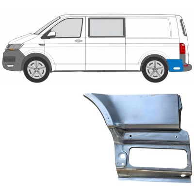 Painel de reparação da parte inferior do guarda-lamas traseiro atrás da roda para Volkswagen Transporter T6 2015-2024 / Esquerdo 17201