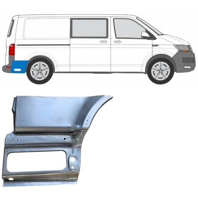 Painel de reparação da parte inferior do guarda-lamas traseiro atrás da roda para Volkswagen Transporter T6 2015-2024 / Direito 17200