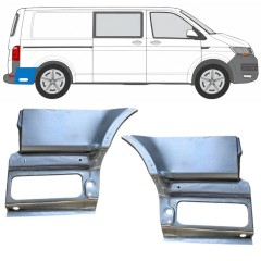 Painel de reparação da parte inferior do guarda-lamas traseiro atrás da roda para Volkswagen Transporter T6 2015-2024 / Esquerda+Direita 17202