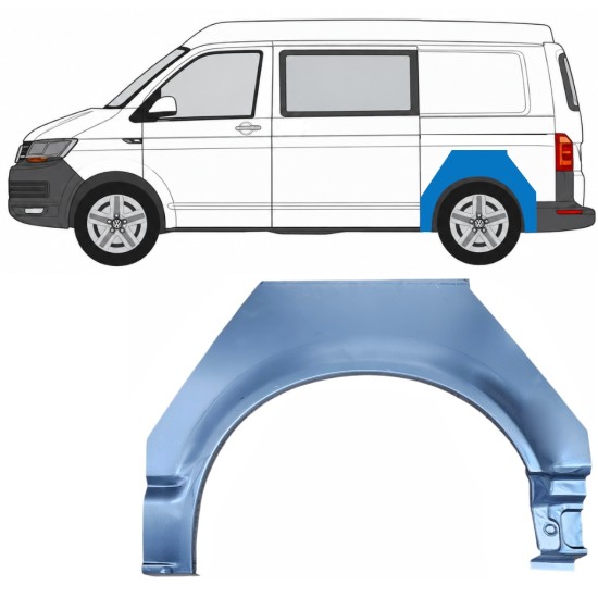 Painel de reparação do guarda-lamas traseiro para Volkswagen Transporter T6 2015-2024 / Esquerdo 17115
