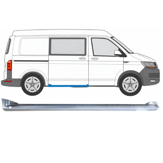 Soleira completa para porta deslizante para Volkswagen Transporter T6 2015-2024 / Direito 17179