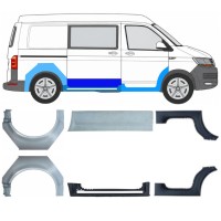 Painel de reparação da soleira com guarda-lamas traseiro para Volkswagen Transporter T6 2015-2024 17136