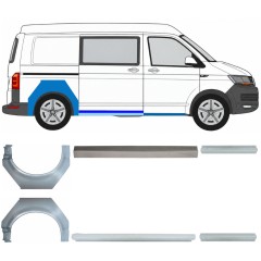 Painel de reparação da soleira com guarda-lamas traseiro para Volkswagen Transporter T6 2015-2024 17137
