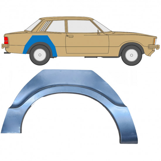 Painel de reparação do guarda-lamas traseiro para Ford Taunus 1976-1982 / Direito 11058