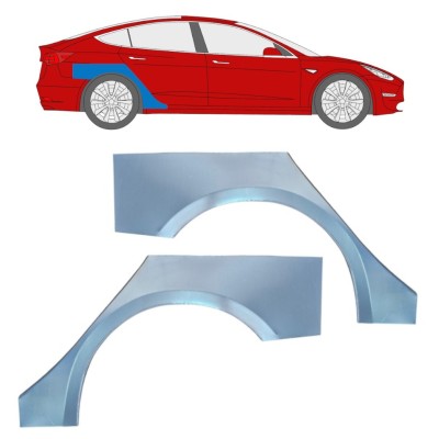 Painel de reparação do guarda-lamas traseiro para Tesla Model 3 2017-2023 / Esquerda+Direita / Conjunto 16375