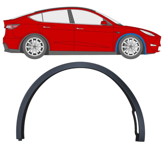 Moldura lateral do guarda-lamas dianteiro para Tesla Model Y 2020-2025 / Direito 17288