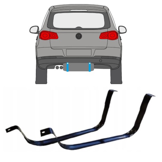 Abraçadeira do tanque de combustível para Volkswagen Tiguan 2007-2016 14954 Abraçadeira do tanque de combustível para Volkswagen Tiguan 2007-2016 14954
