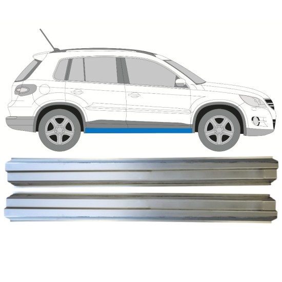 Painel de reparação da soleira para Volkswagen Tiguan 2007-2016 / Esquerda+Direita / Conjunto 14774 Painel de reparação da soleira para Volkswagen Tiguan 2007-2016 / Esquerda+Direita / Conjunto 14774
