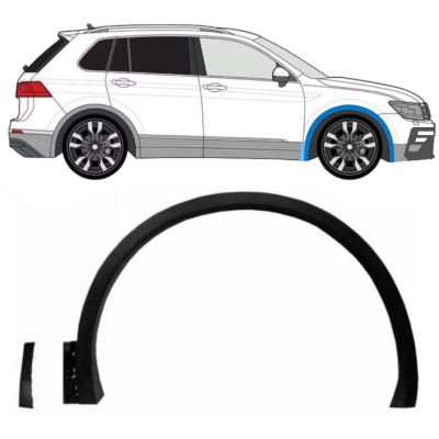 Moldura lateral do guarda-lamas dianteiro para Volkswagen Tiguan 2016-2024 R-Line / Direito / Conjunto 14848