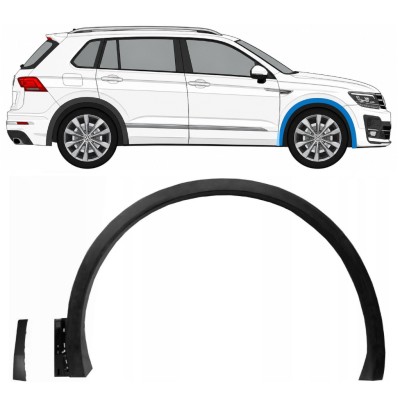 Moldura lateral do guarda-lamas dianteiro para Volkswagen Tiguan 2016-2020 R-Line / Direito / Conjunto 14848