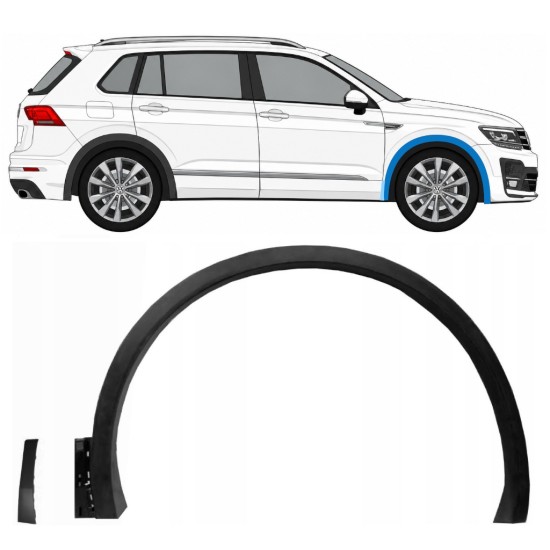 Moldura lateral do guarda-lamas dianteiro para Volkswagen Tiguan 2016-2020 R-Line / Direito / Conjunto 14848