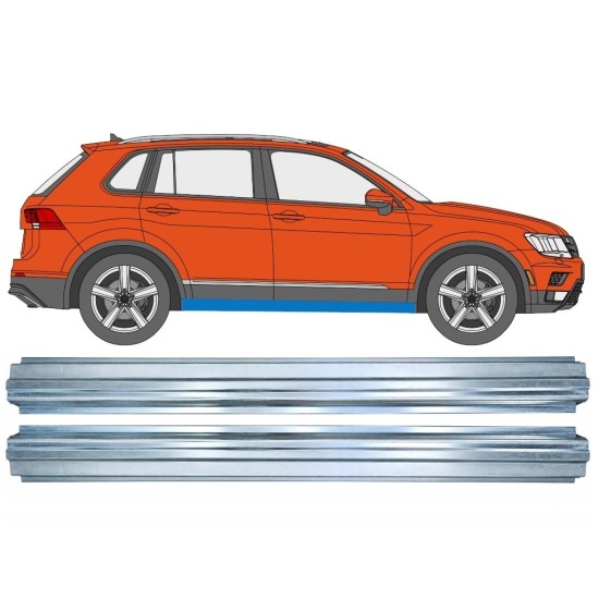 Painel de reparação da soleira para Volkswagen Tiguan 2016-2024 / Esquerda+Direita / Conjunto 17219