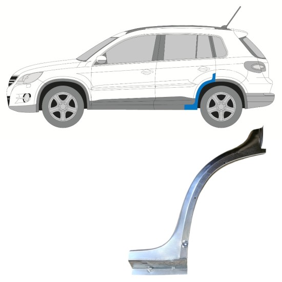 Painel de reparação da parte frontal do guarda-lamas traseiro para Volkswagen Tiguan 2007-2016 / Esquerdo 15784