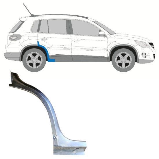 Painel de reparação da parte frontal do guarda-lamas traseiro para Volkswagen Tiguan 2007-2016 / Direito 15783