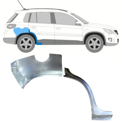 Painel de reparação do guarda-lamas traseiro para Volkswagen Tiguan 2007-2016 / Direito / Conjunto 15787