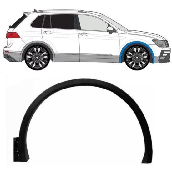 Moldura lateral do guarda-lamas dianteiro para Volkswagen Tiguan 2016-2024 R-Line / Direito 14861 Moldura lateral do guarda-lamas dianteiro para Volkswagen Tiguan 2016-2024 R-Line / Direito 14861
