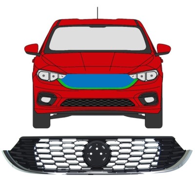 Grelha para Fiat Tipo 2016- / Conjunto 16194