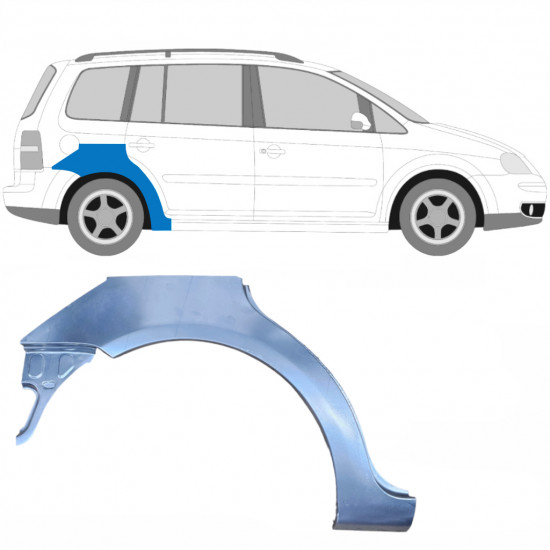 Painel de reparação do guarda-lamas traseiro para VW Touran 2003-2010 / Direito 8509